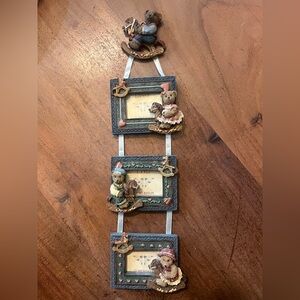 Vintage Charming Bear-Themed Triple Photo Frame